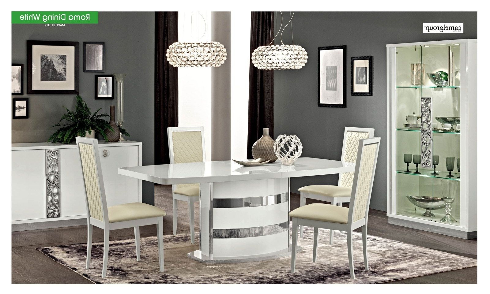 Most Up To Date Roma Dining Tables And Chairs Sets With Regard To Esf Esf Furniture Roma 7pcs Dining Room Set In White – Roma (Photo 1 of 25)