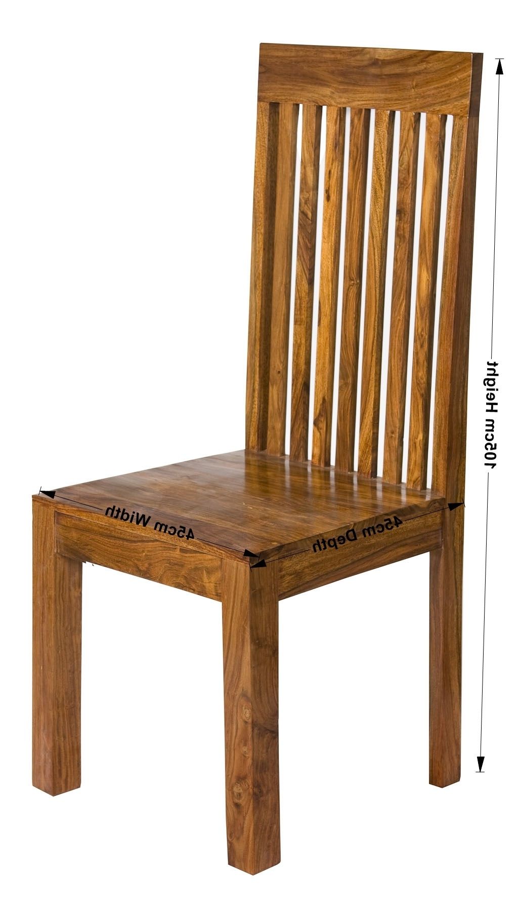 Newest Indian Dining Chairs With Cube Petite Chunky Indian Sheesham Wood Pair Of Slatted Dining Chairs (Photo 2 of 25)