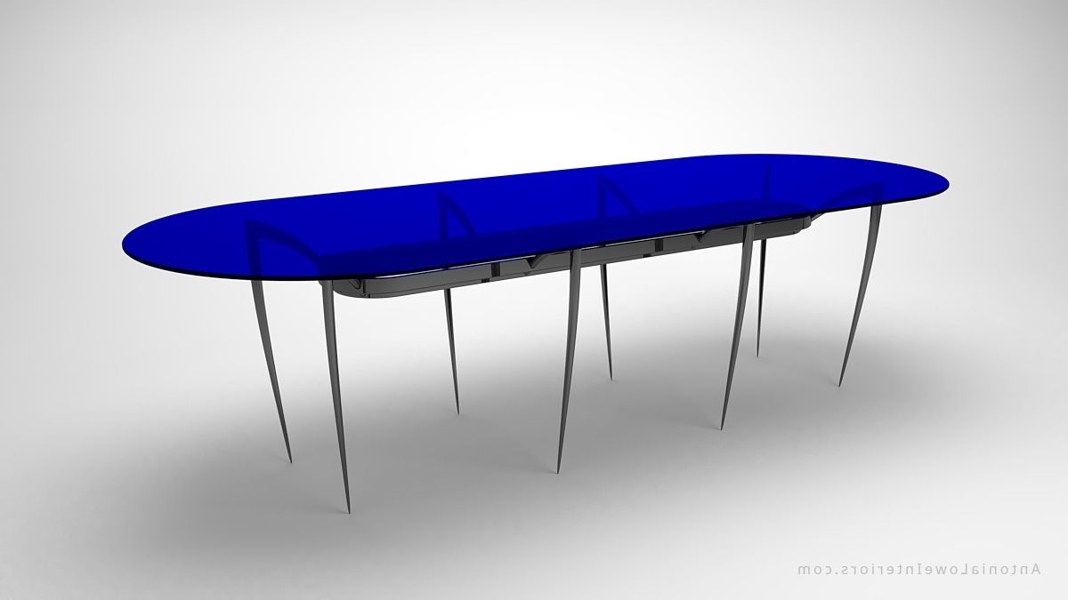 Newest Modern Elegant Black Widow Dining Table – Interior Designer Antonia Lowe In Blue Glass Dining Tables (View 5 of 25)