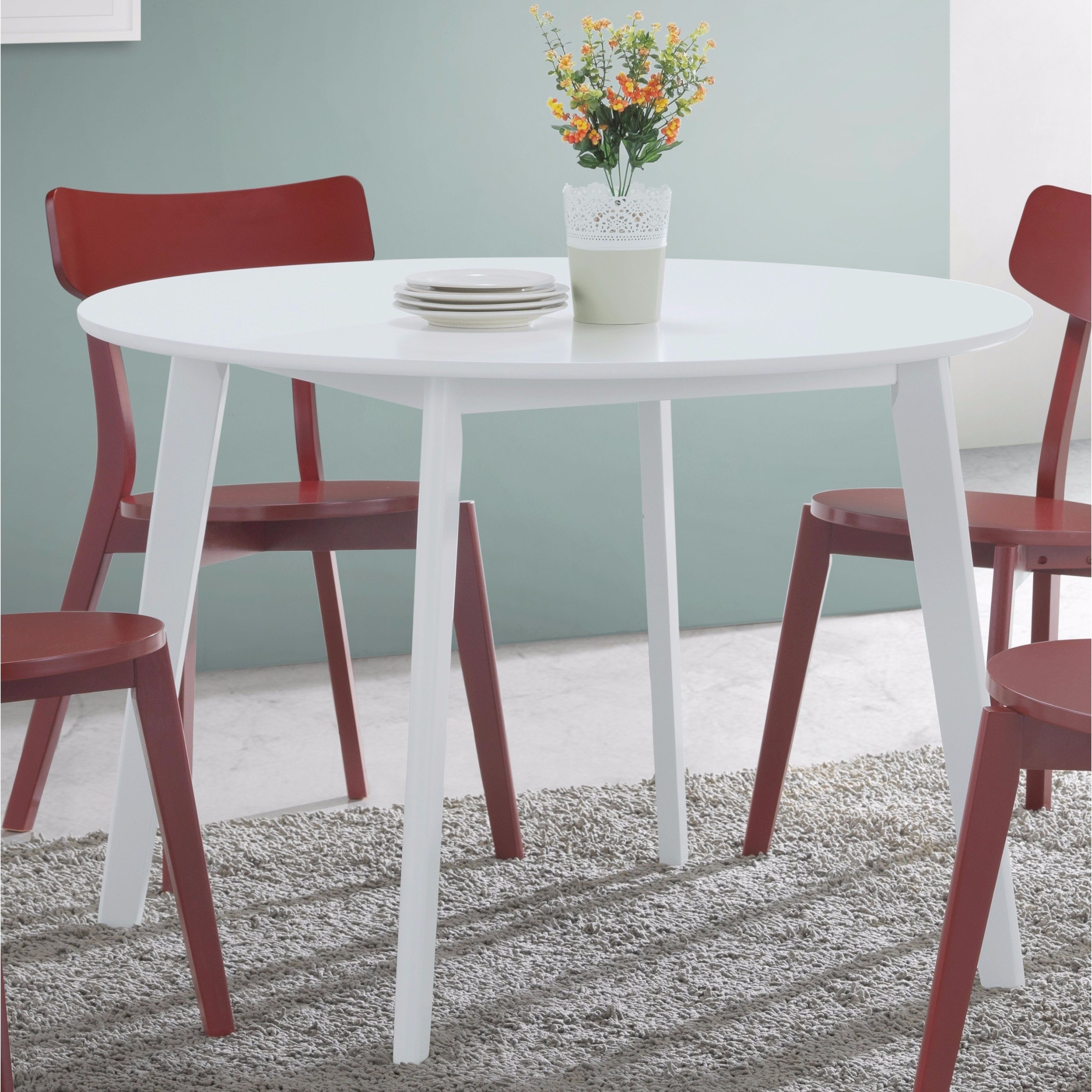 Newest Roma Dining Tables Throughout Shop Roma Contemporary White Round Dining Table – Free Shipping (View 17 of 25)