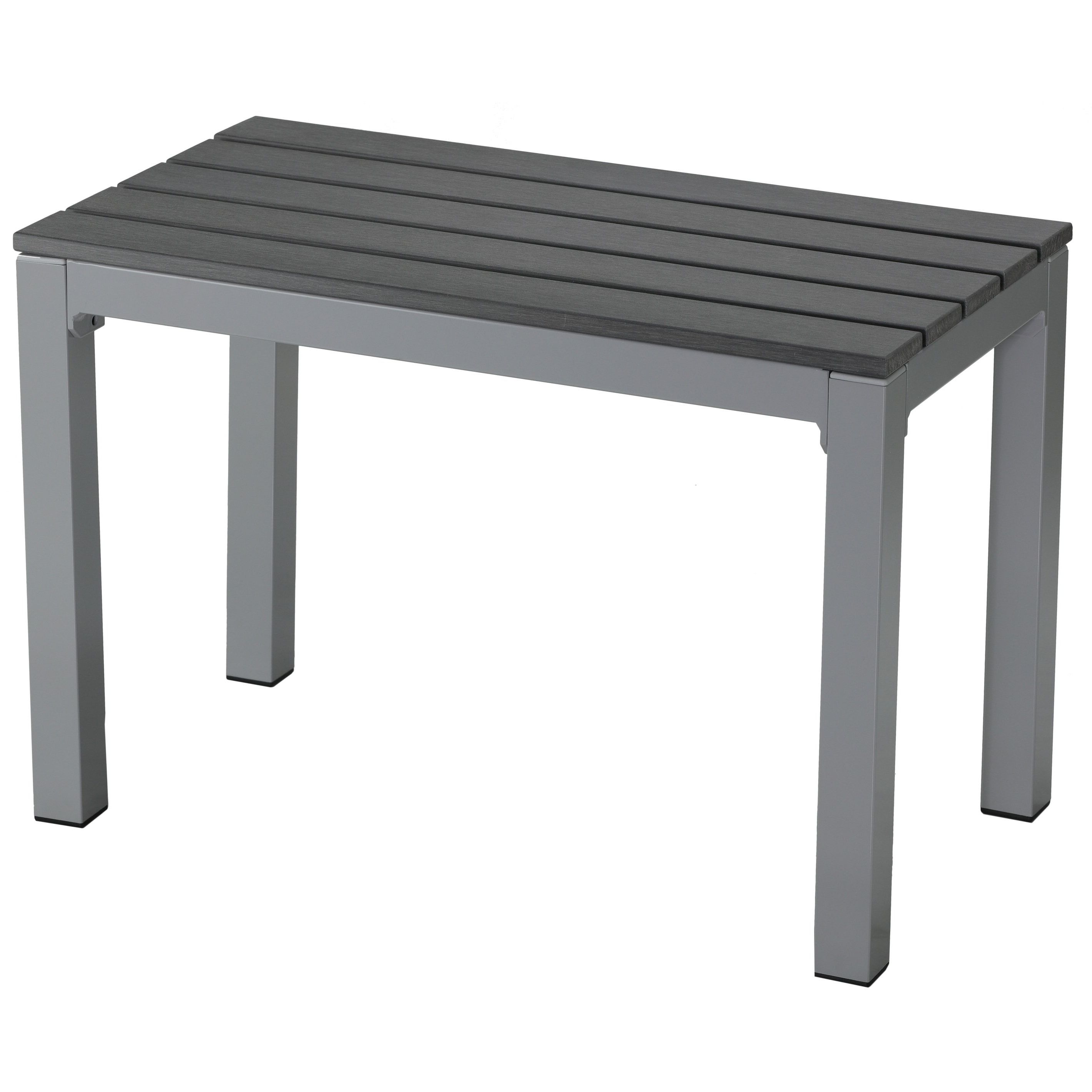 Newest Shop Jaxon Aluminum Outdoor Bench In Poly Resin, Silver/slate Grey Intended For Jaxon Grey 7 Piece Rectangle Extension Dining Sets With Uph Chairs (Photo 10 of 25)