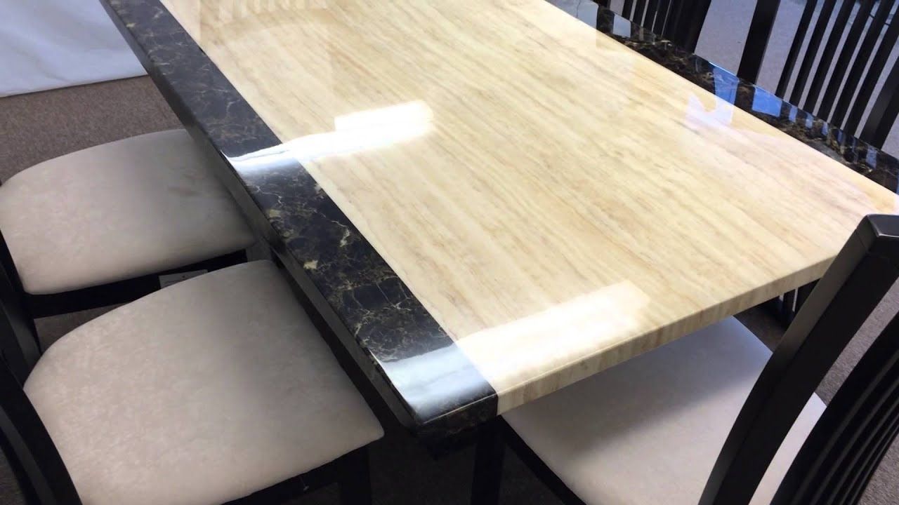 Newest Solid Marble Dining Tables Regarding Monaco Marble Dining Table And 6 Tall Back Solid Beech Wood Chairs (View 14 of 25)