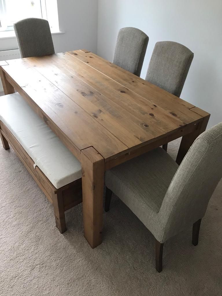 Next Hartford Extendable Dining Table, 4 Chairs And Bench With Intended For Trendy Extendable Dining Table And 4 Chairs (View 10 of 25)