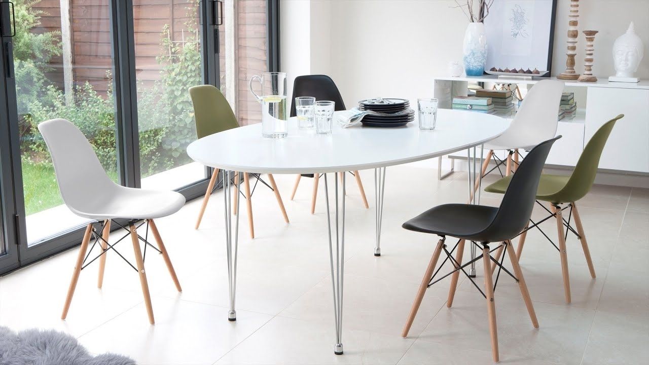 Next White Dining Tables Inside Preferred White Extending Dining Table And Eames Style Dining Chairs – Youtube (Photo 8 of 25)