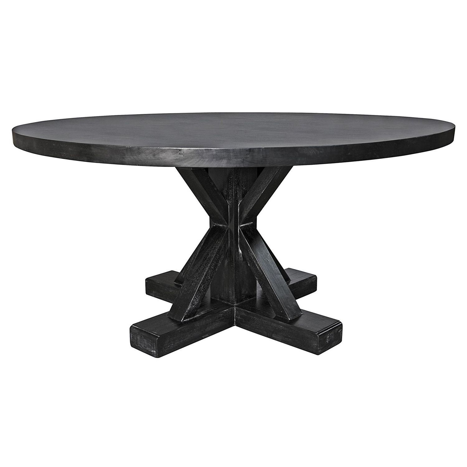 Noir Criss Cross Hand Rubbed Black Dining Table @laylagrayce (Photo 8 of 25)