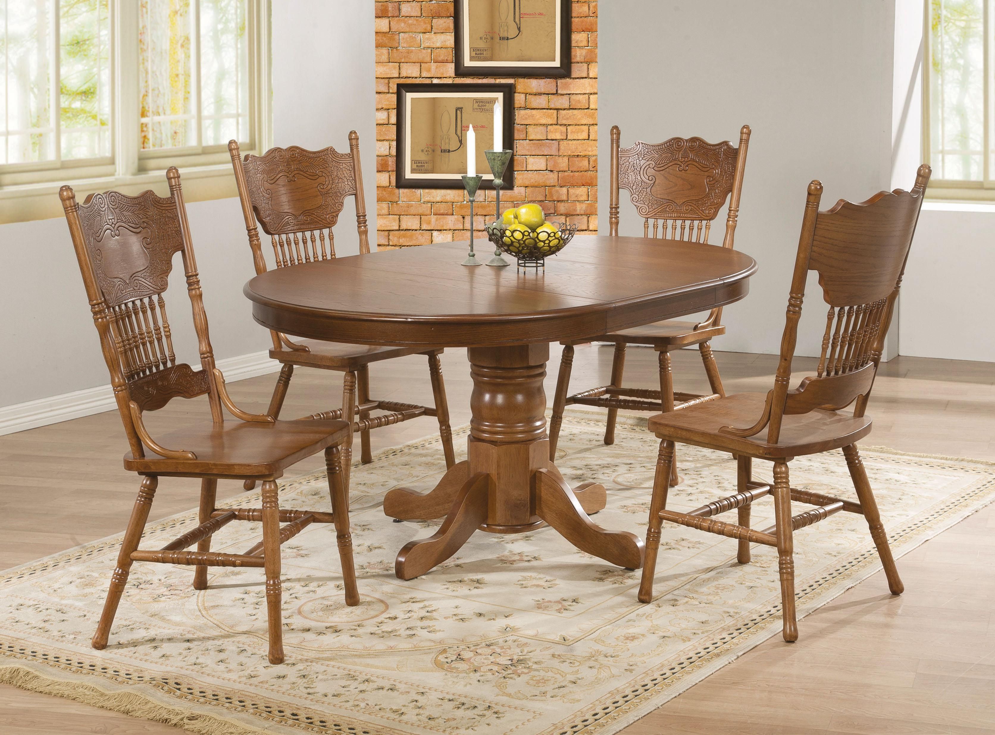 Oak And Glass Dining Tables And Chairs Pertaining To Most Recent Round Dining Table Htm Oak Oval Dining Table And Chairs As Glass (View 21 of 25)