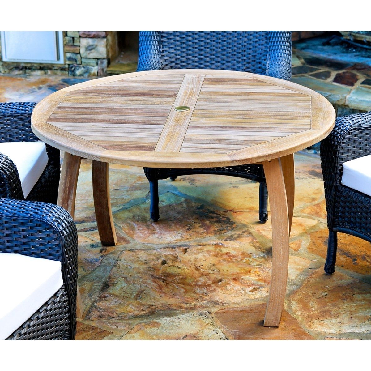 Outdoor Tortuga Dining Tables Pertaining To Latest Shop Tortuga Outdoor Teak 48 Inch Dining Table – On Sale – Free (View 1 of 25)