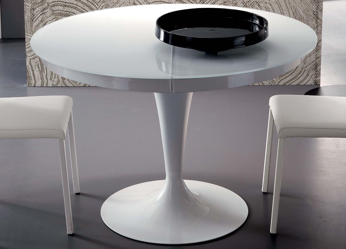 Ozzio Eclipse Round Extending Dining Table (View 9 of 25)