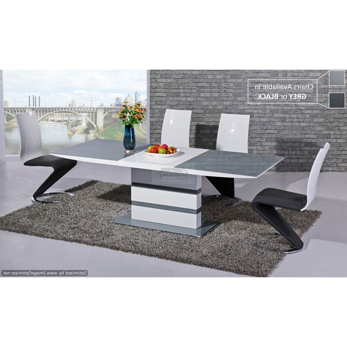 Popular Arctic Grey Glass Top And White Gloss Extending Dining Table  120cm Intended For Glass Extendable Dining Tables And 6 Chairs (Photo 24 of 25)