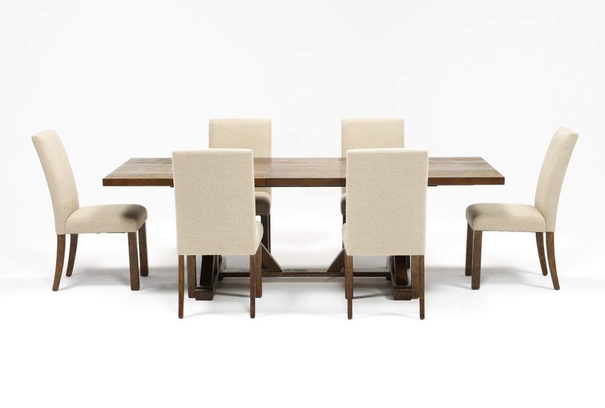 Popular Chandler 7 Piece Extension Dining Sets With Fabric Side Chairs Pertaining To Chandler 7 Piece Extension Dining Set W/fabric Side Chairs (Photo 1 of 25)