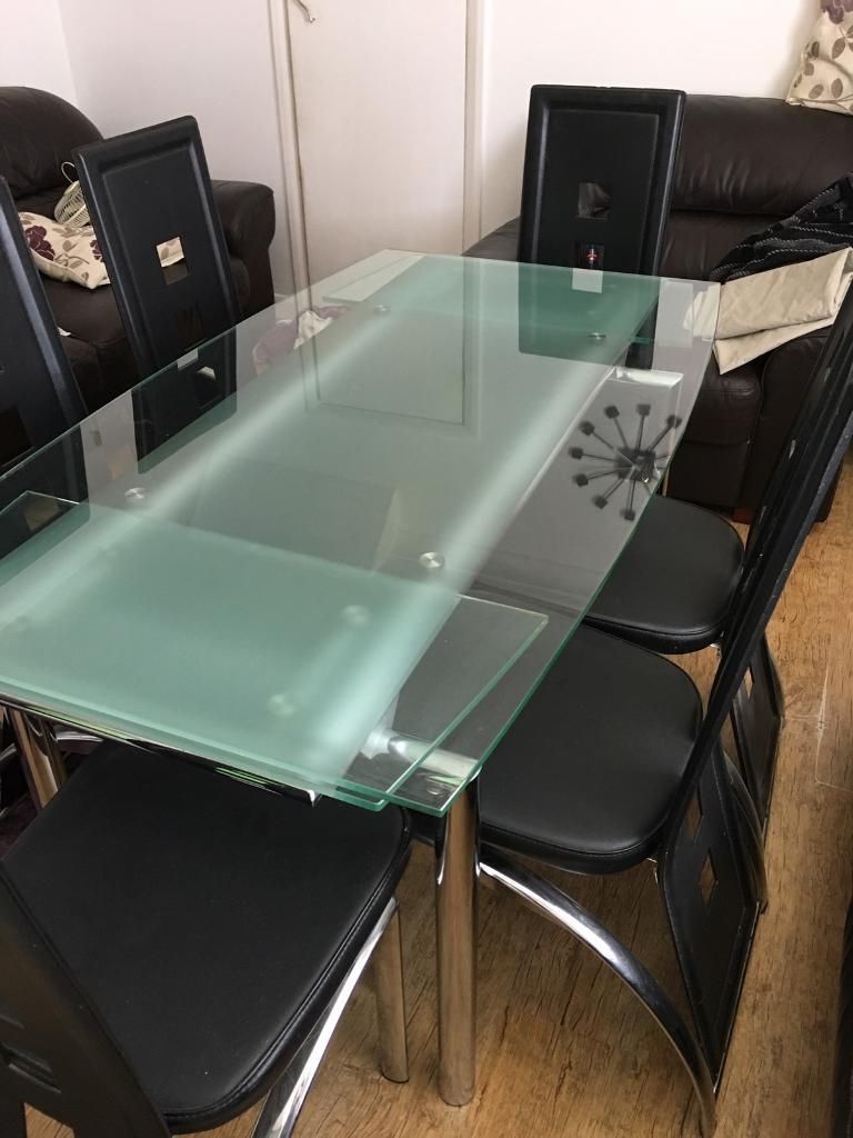 Popular Extendable Glass Dining Table And 6 Chairs (Photo 14 of 25)