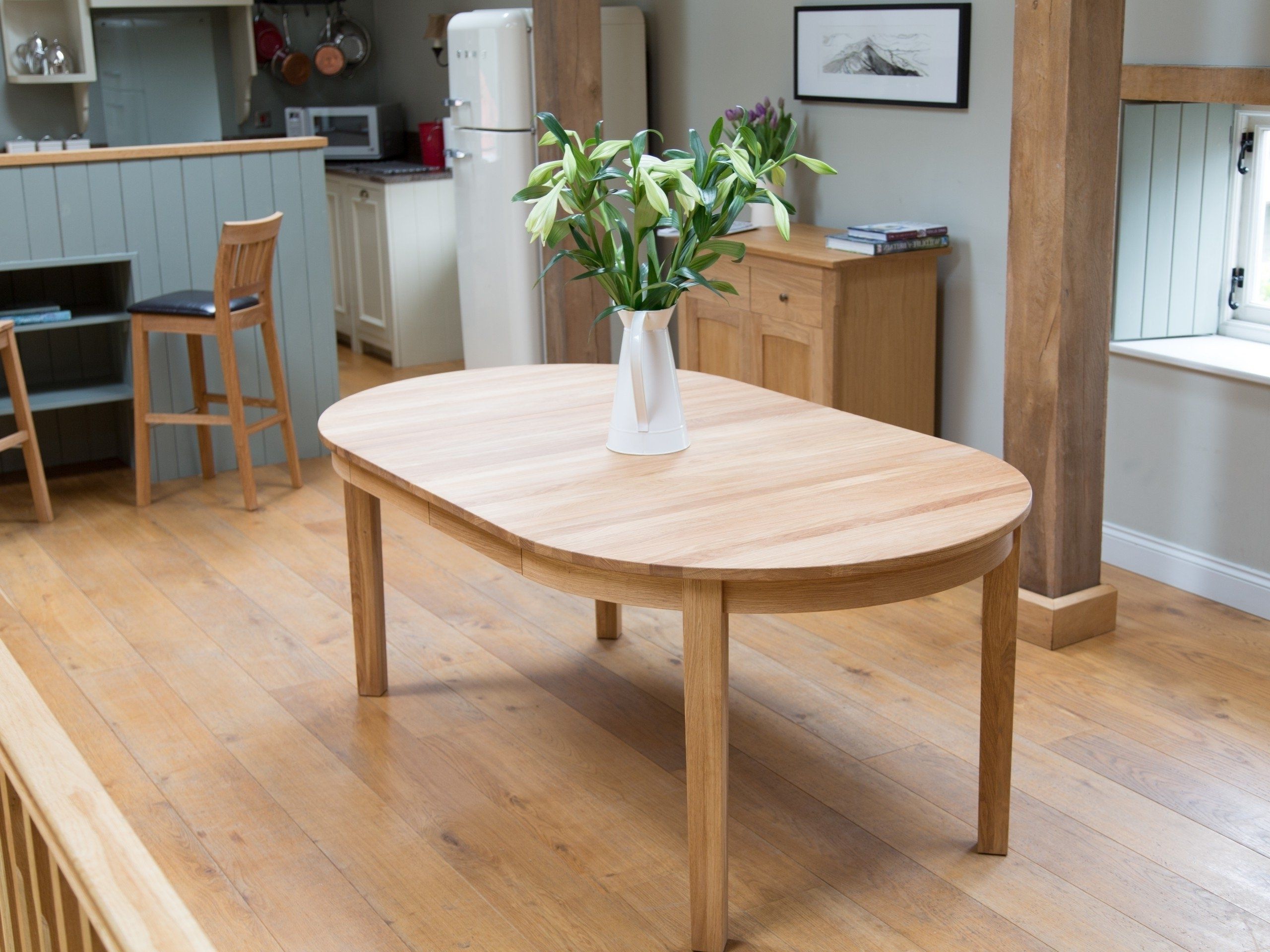 Popular Round Extending Dining Tables Sets Pertaining To How Oak To Extendable Dining Table — The Home Redesign (View 17 of 25)