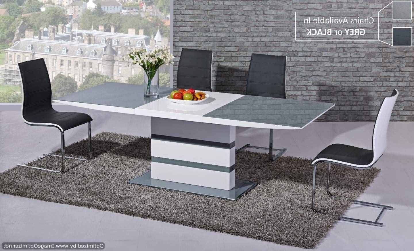Preferred Glass And White Gloss Dining Tables Throughout Furniture Mill Outlet Arctic Extending Dining Table In Grey From (View 10 of 25)