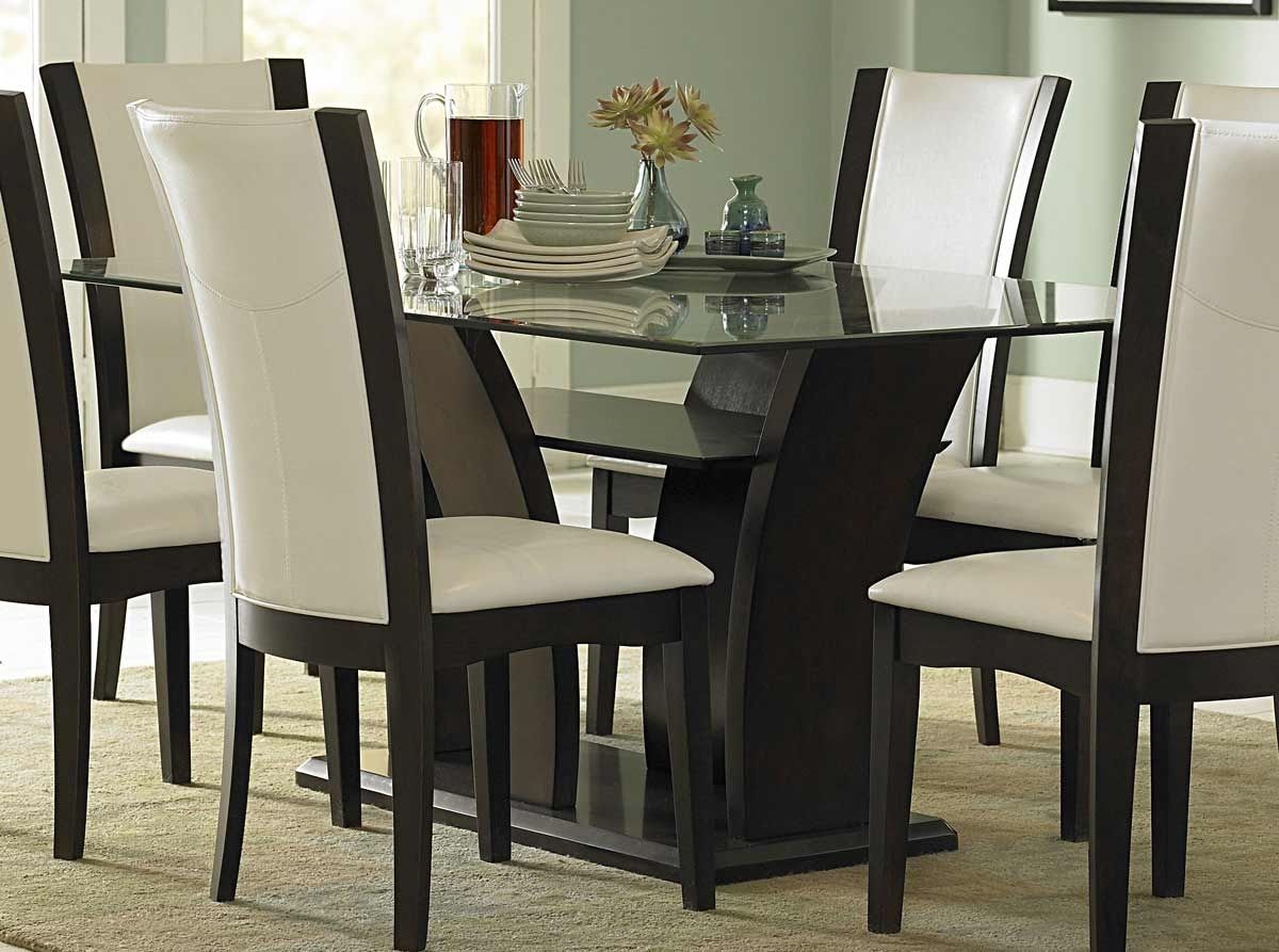 Preferred Homelegance Daisy Dining Table With Glass Top 710 72 Regarding Glass Dining Tables And Leather Chairs (Photo 6 of 25)