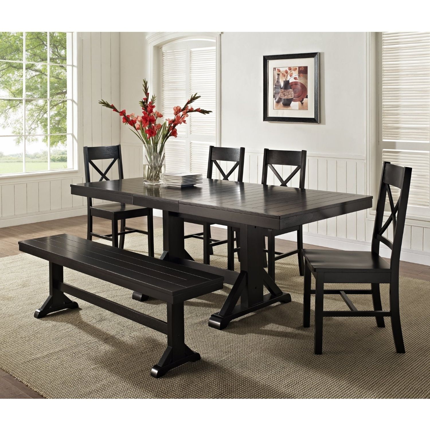 Recent Dining Set With Bench With Back In Top Bench Tablesets At Hayneedle With Regard To Jaxon 6 Piece Rectangle Dining Sets With Bench & Wood Chairs (Photo 23 of 25)