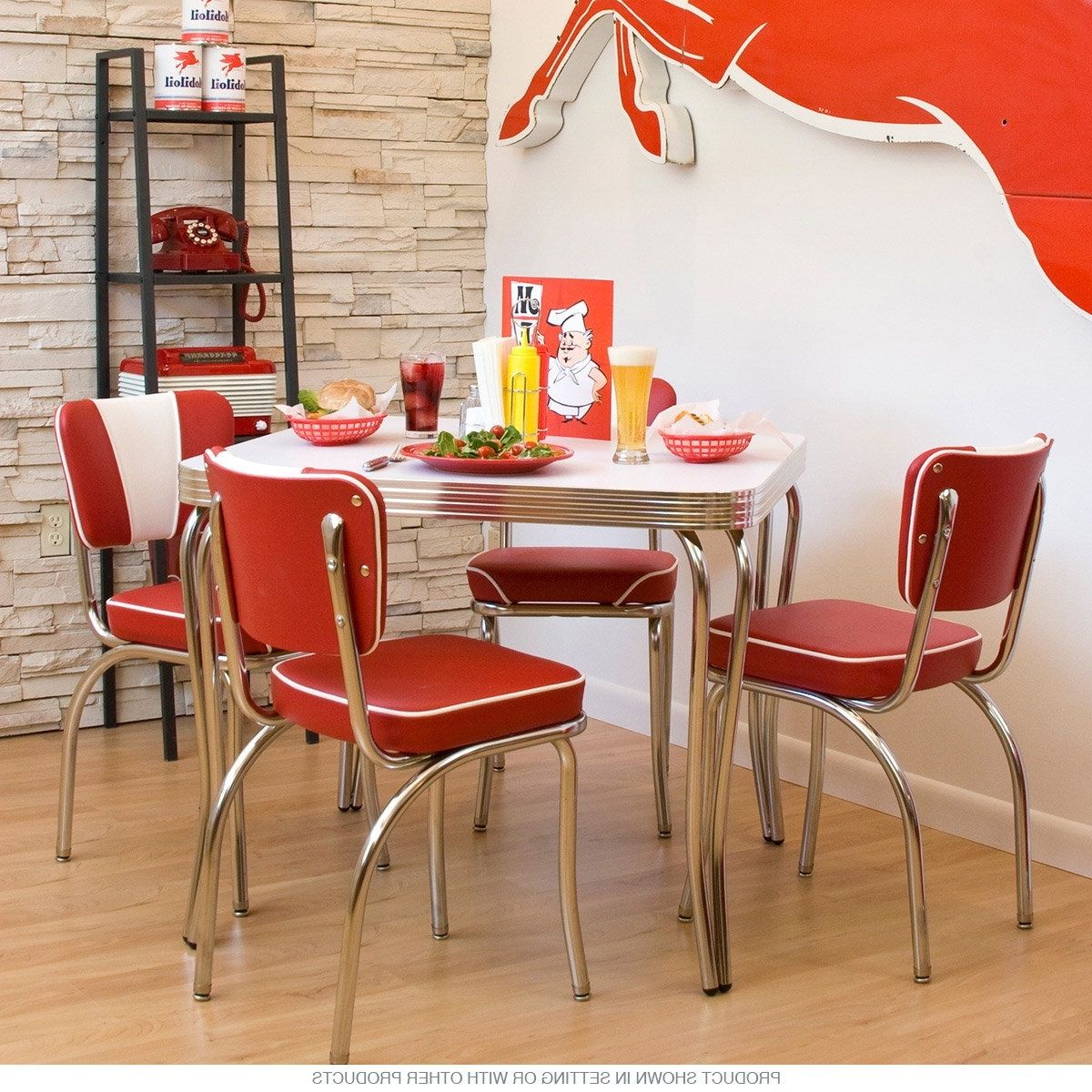 Retro Dining Tables Throughout Best And Newest Dinette Set Square Table With 4 Chairs At Retro Planet (View 3 of 25)