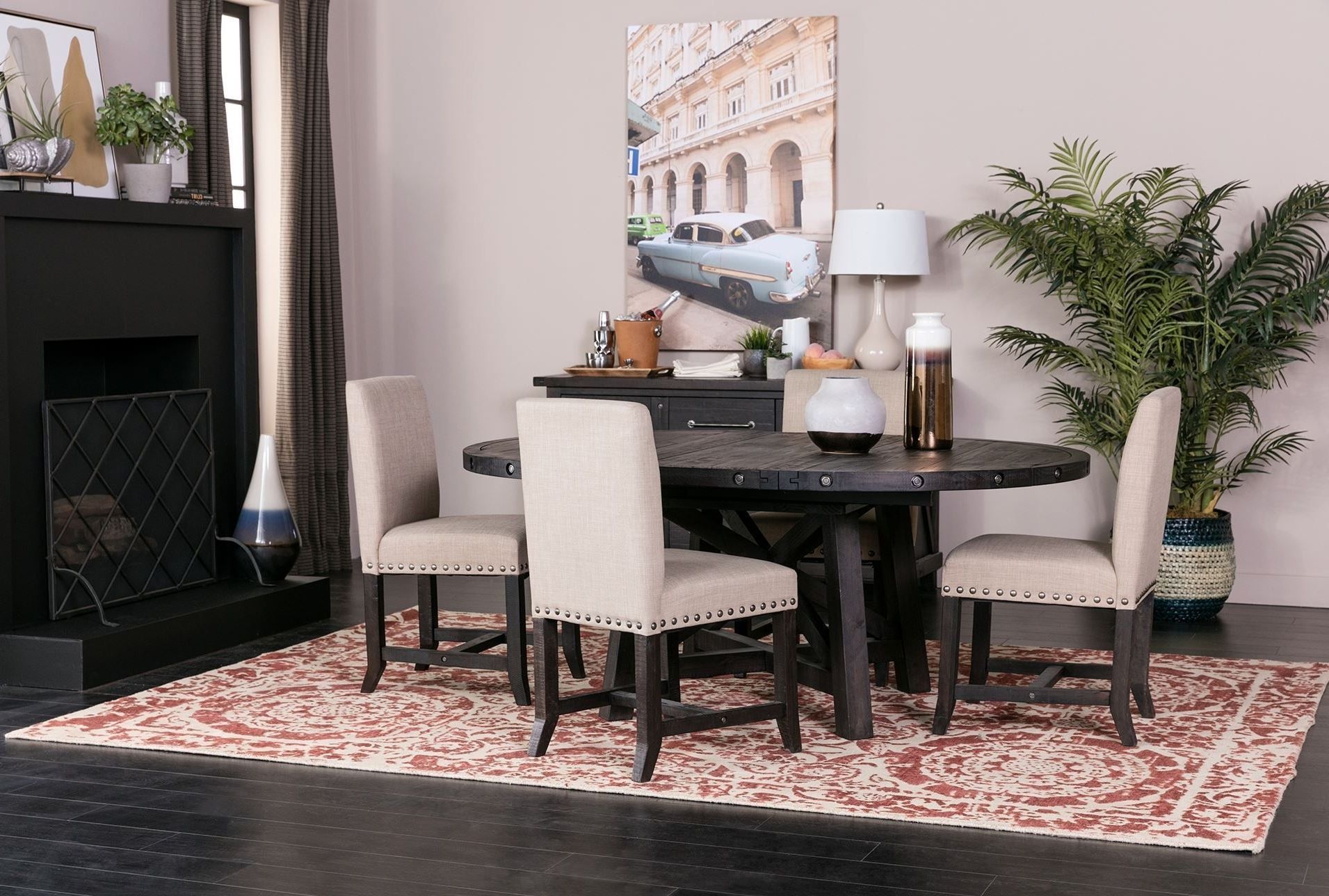 Round Dining Regarding Jaxon 5 Piece Round Dining Sets With Upholstered Chairs (View 4 of 25)