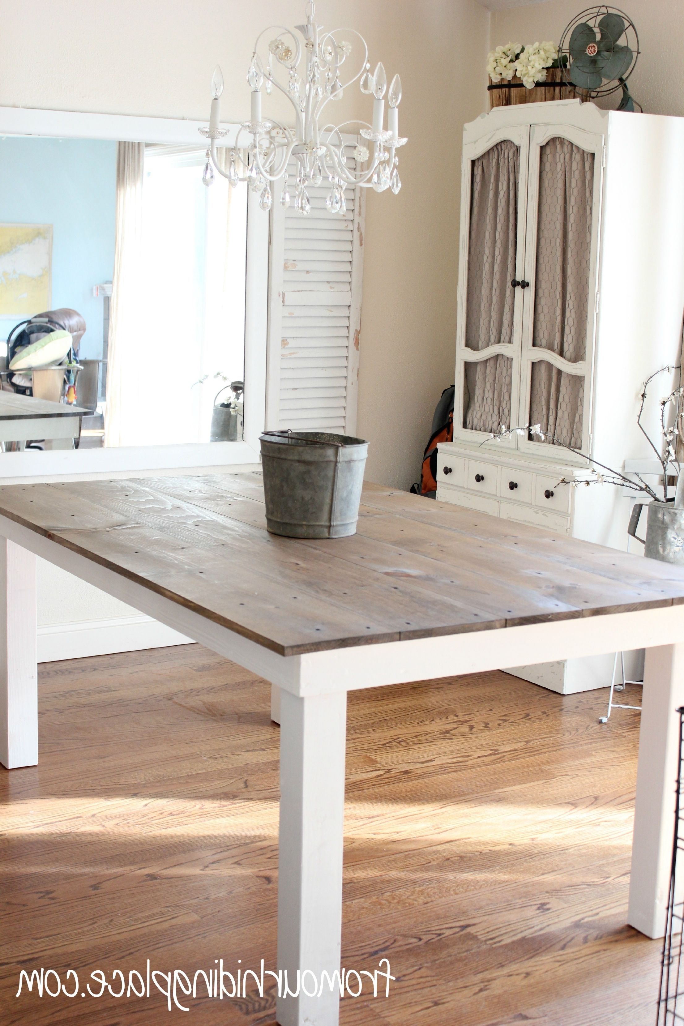 Rustic Farmhouse Table – Diy Projects Intended For Dining Tables With White Legs And Wooden Top (View 21 of 25)