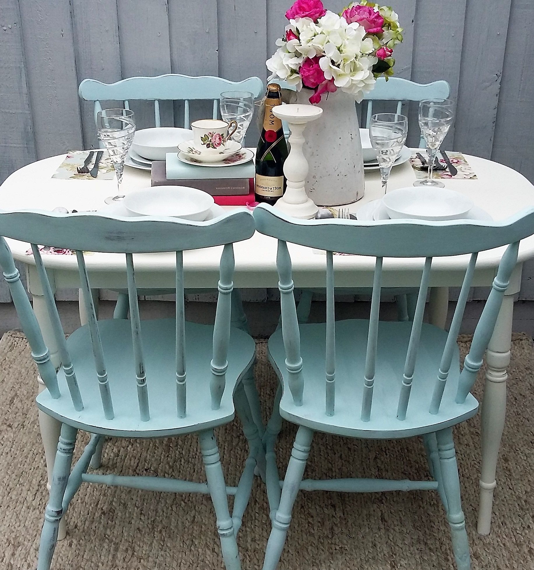 Shabby Chic/vintage Dining Table & Chairs (View 12 of 25)