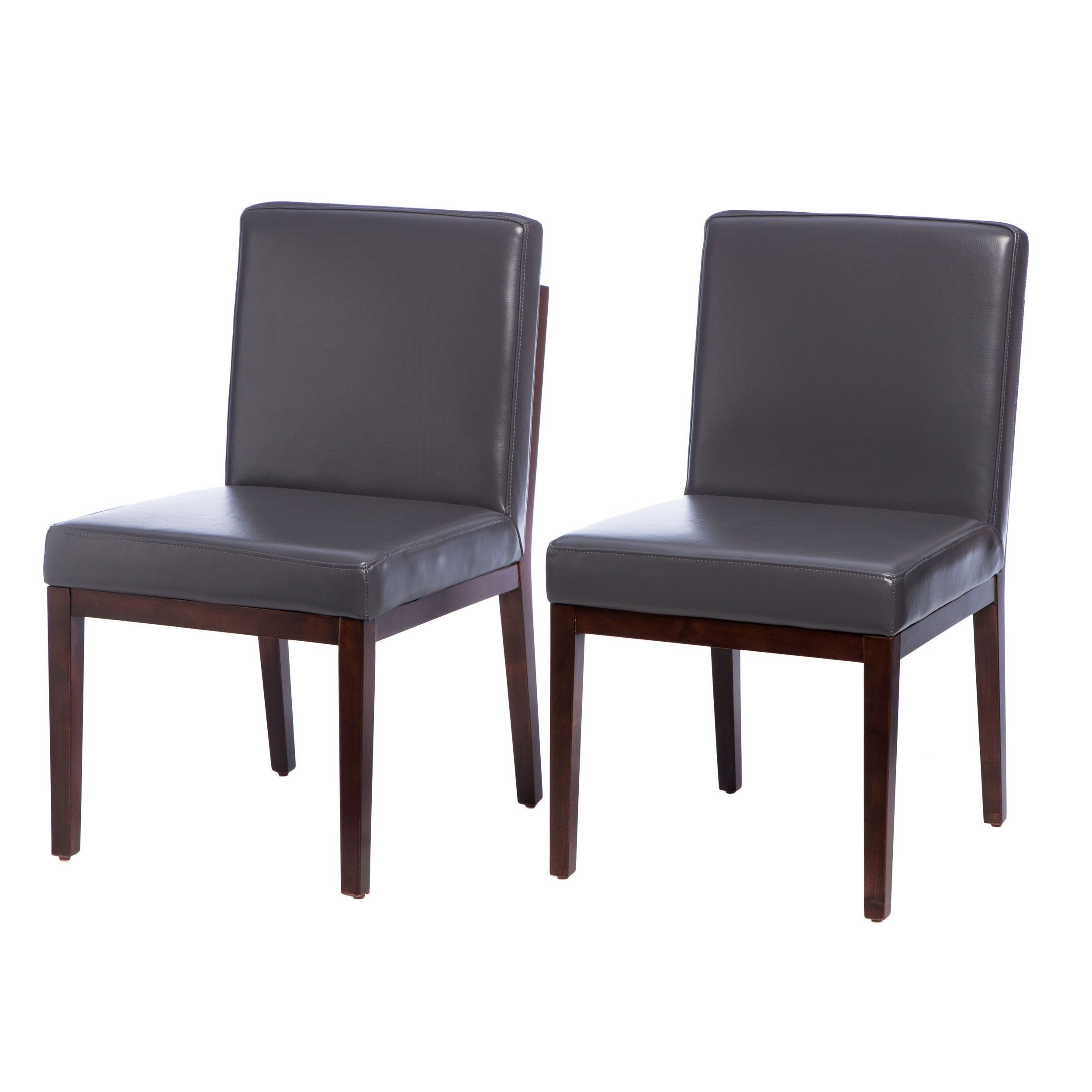 Shop Bobby Modern Dark Grey Leather Dining Chairs (set Of 2) – Free Within Most Up To Date Grey Leather Dining Chairs (View 17 of 25)