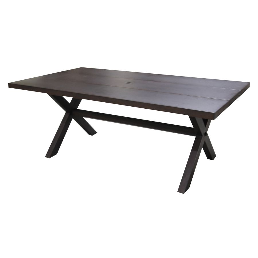 Shop Patio Tables At Lowes Within Fashionable Ina Matte Black 60 Inch Counter Tables With Frosted Glass (View 10 of 25)