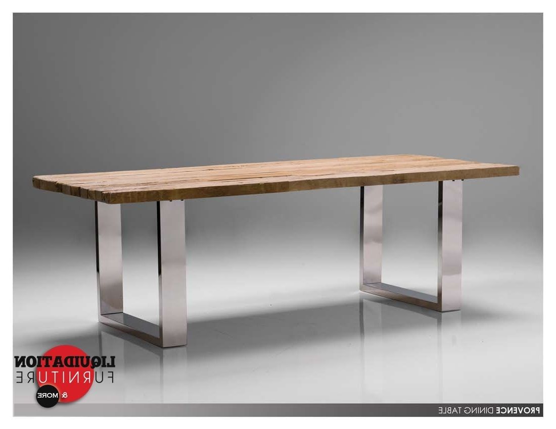 Stainless Steel Dining Table: Provence Dining Table Reclaimed Solid Regarding 2017 Brushed Steel Dining Tables (Photo 12 of 25)