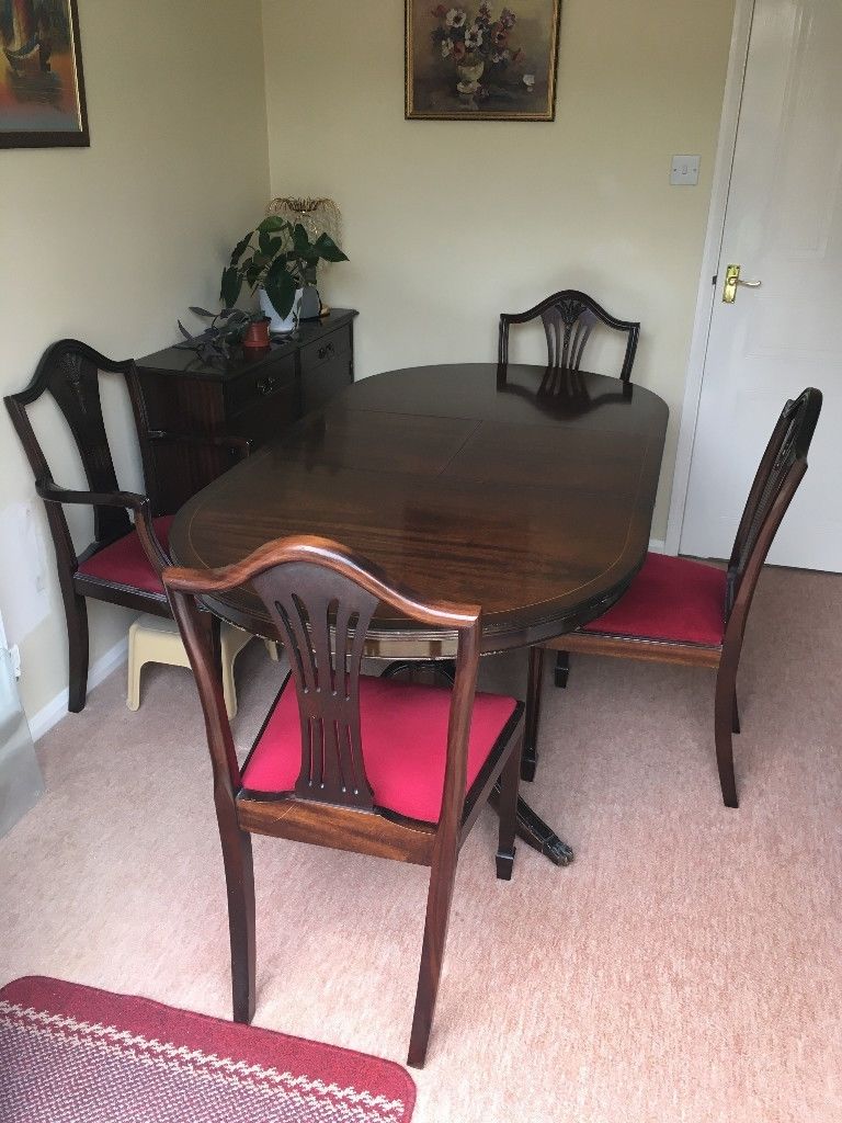 Trendy 6 Seater Dark Wood Extending Dining Table, 4 Standard Chairs, 2 Inside Dark Wood Extending Dining Tables (View 24 of 25)
