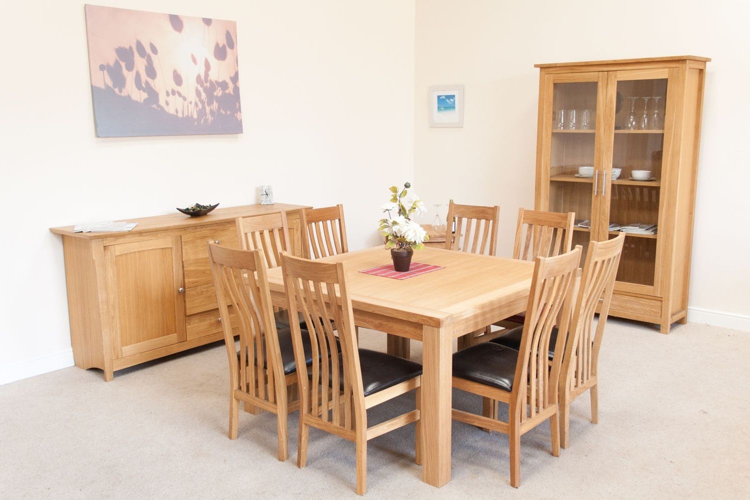 Trendy 8 Seater Oak Dining Tables Intended For Minsk Large Square Oak Dining Table 8 Seater (Photo 1 of 25)