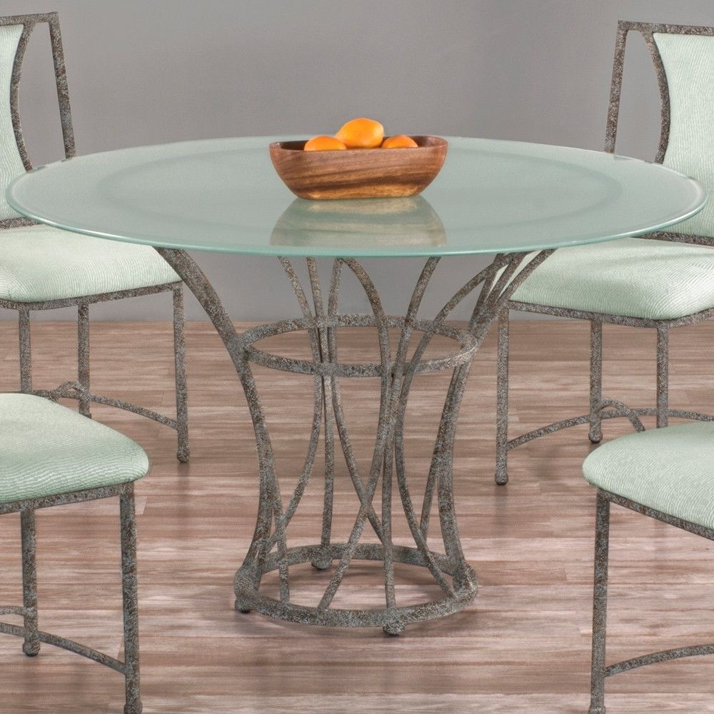 Trendy Blue Glass Dining Tables Throughout Oceanside Round Glass Dining Tablewesley Allen (View 11 of 25)
