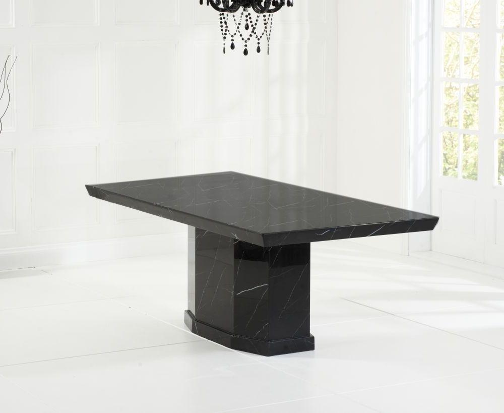 Trendy Buy Mark Harris Como Black Marble Dining Table – 200cm Rectangular Regarding Como Dining Tables (View 21 of 25)