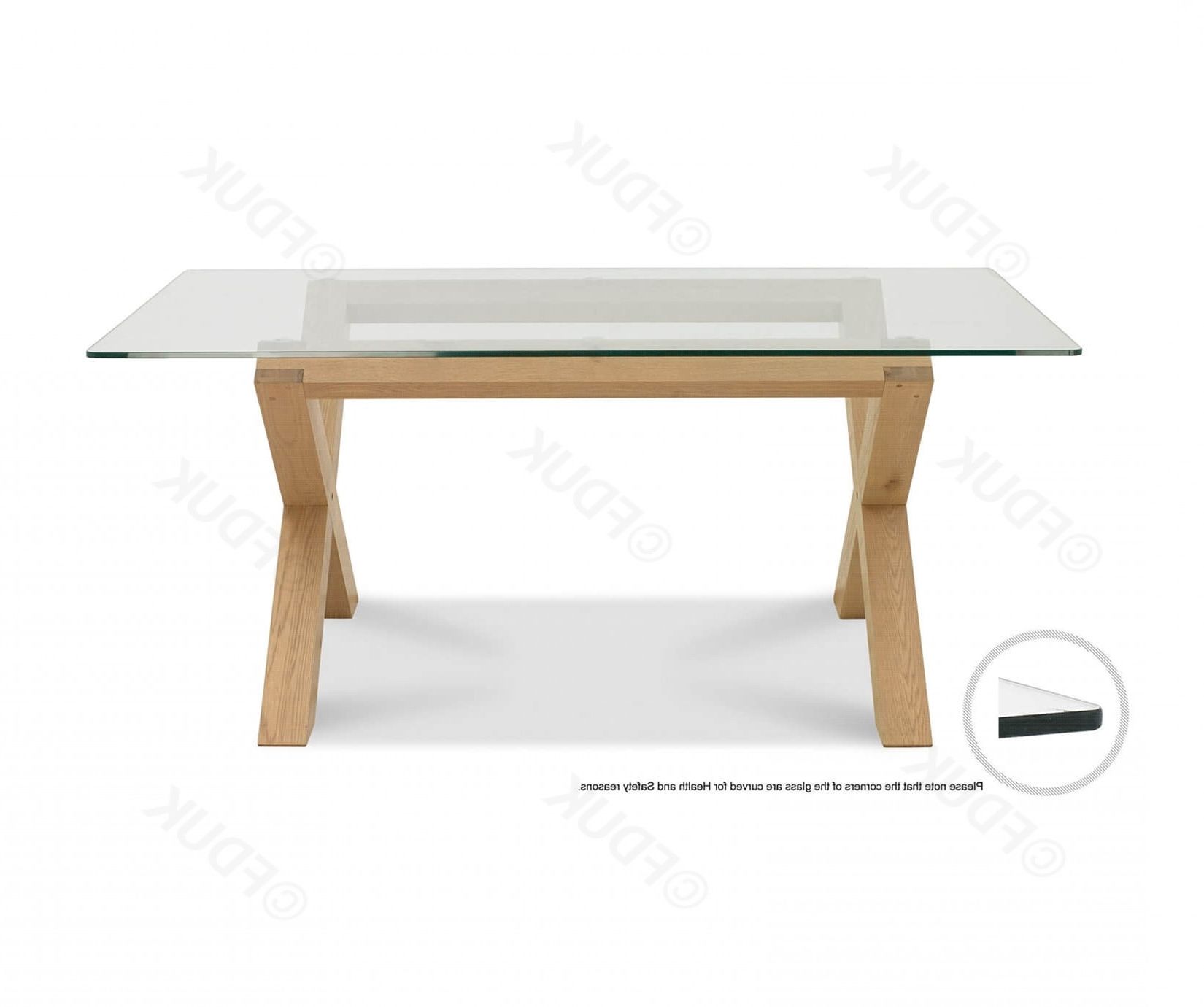 Turin Light Oak Glass Top Dining Table (Photo 1 of 25)