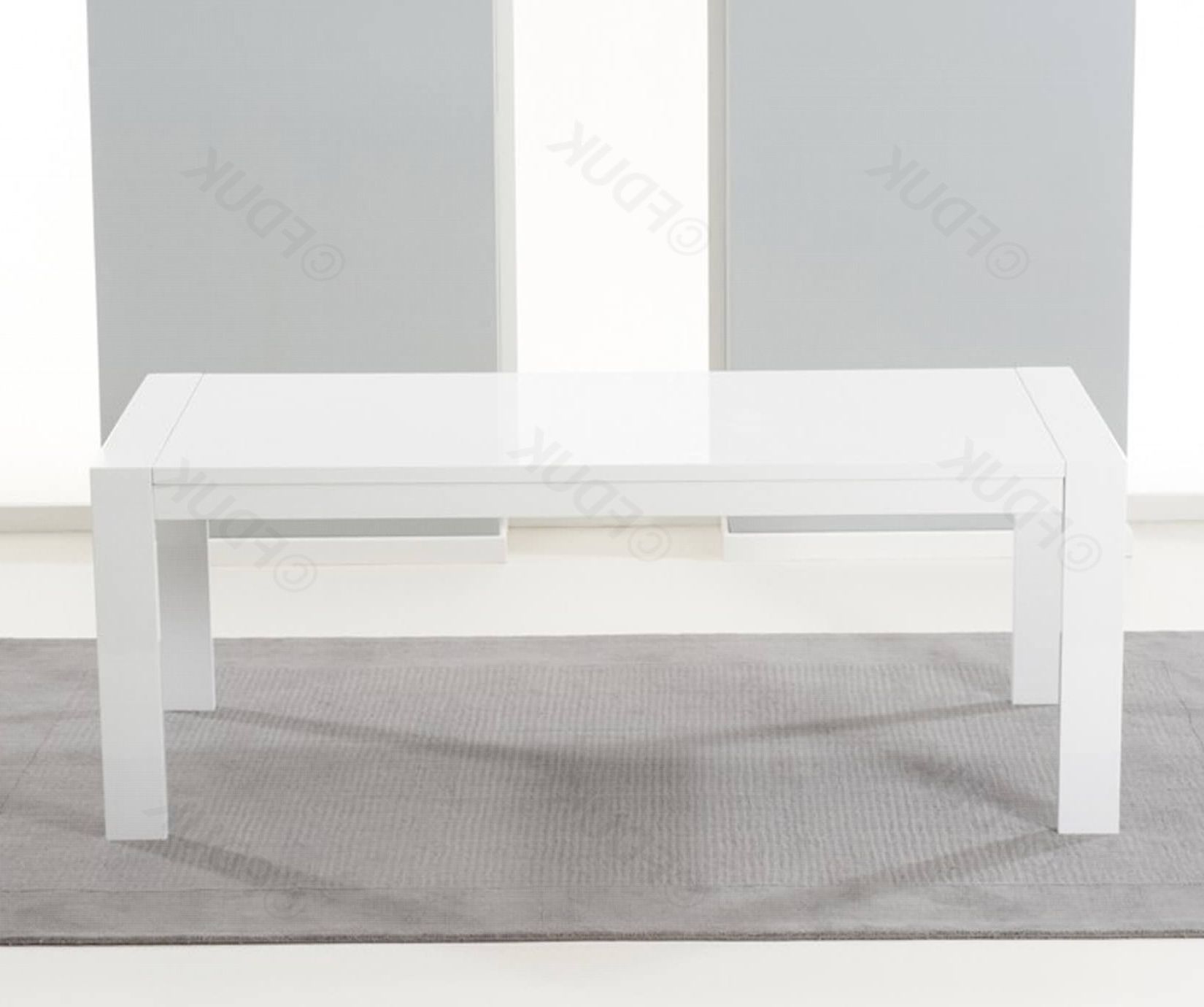 Venice White High Gloss Extending Dining Table (View 5 of 25)