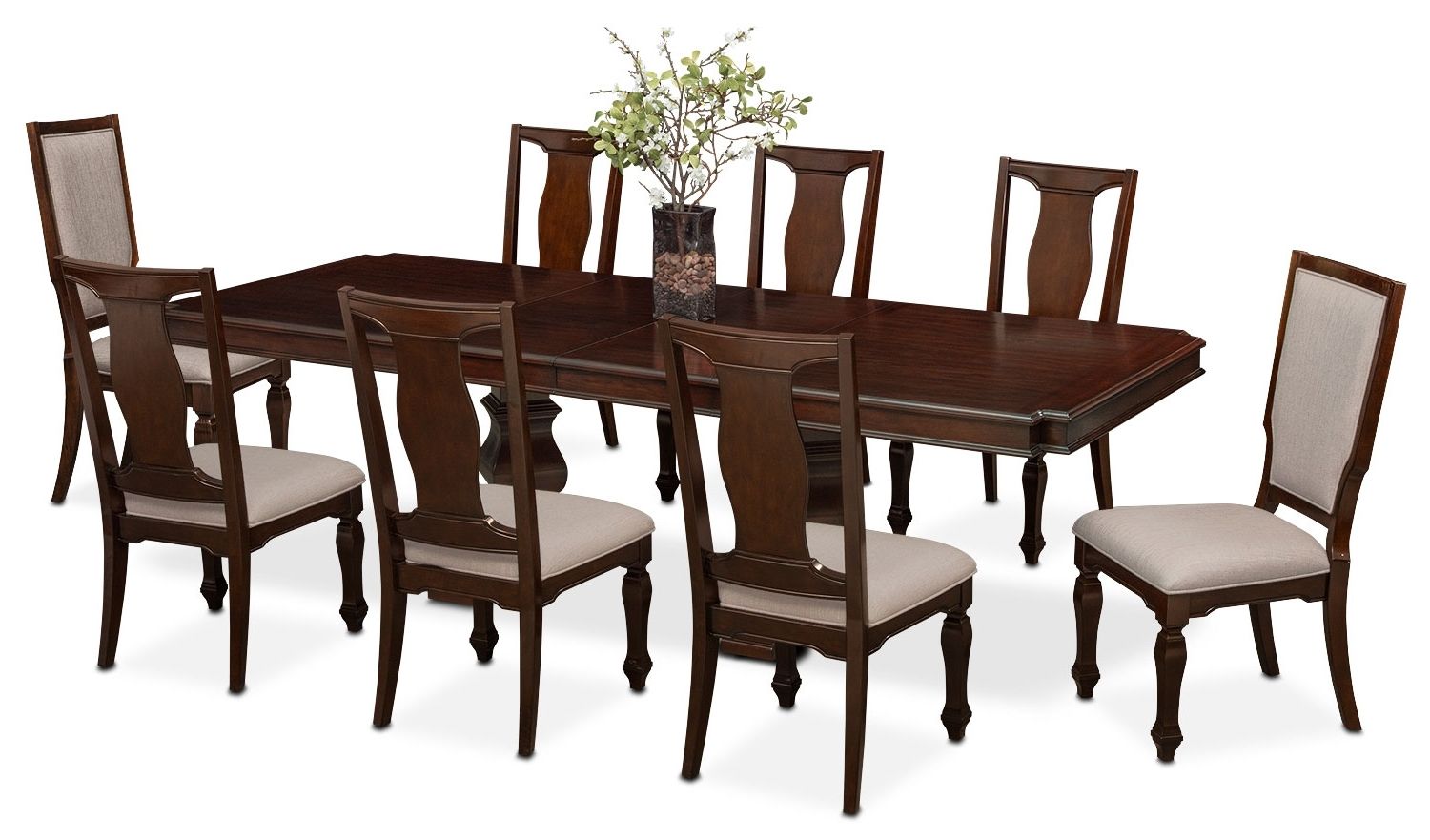 Vienna Dining Table, 6 Side Chairs And 2 Upholstered Side Chairs With Famous Vienna Dining Tables (Photo 1 of 25)