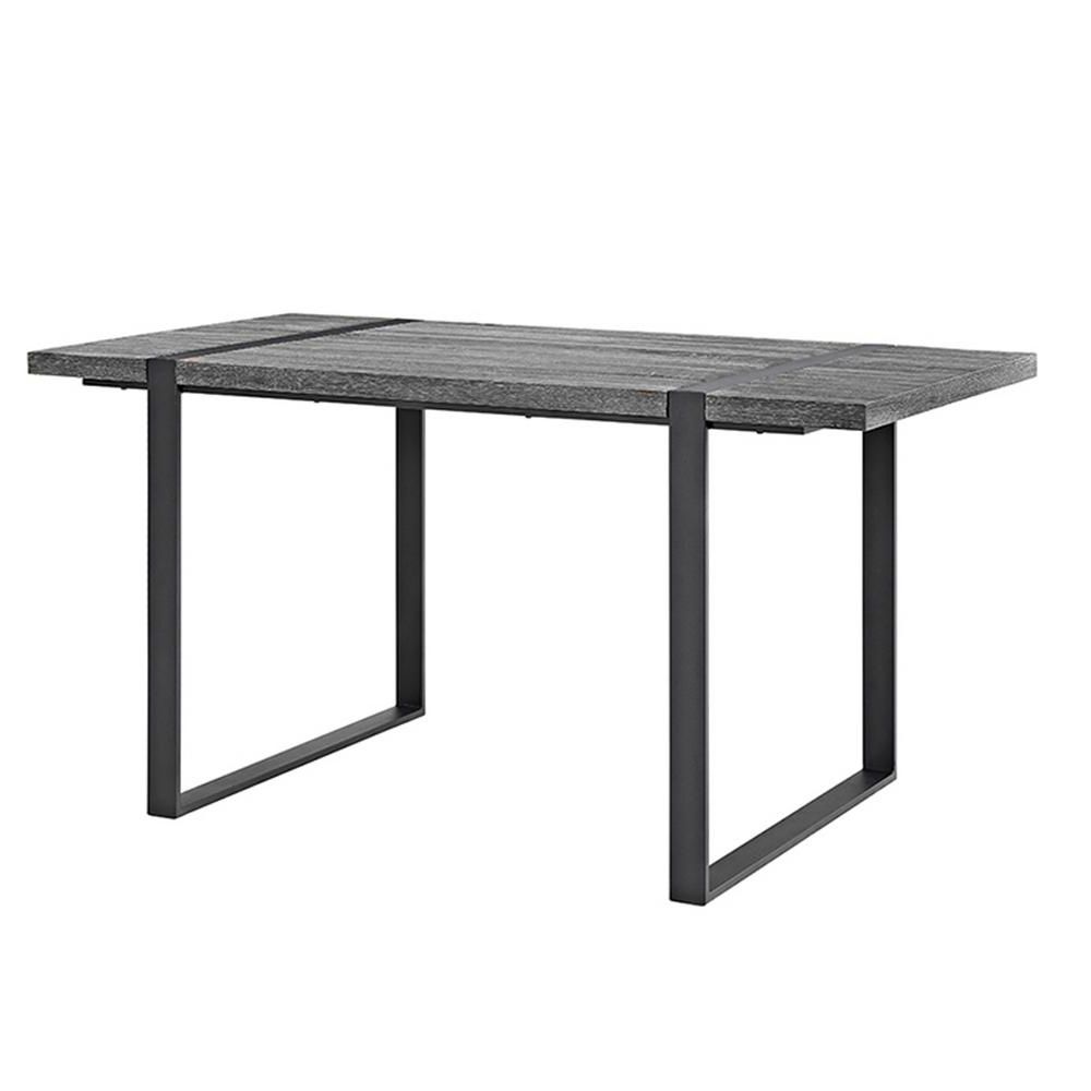 Walker Edison Furniture Company Urban Blend 60 In. Charcoal Wood Throughout Trendy Iron And Wood Dining Tables (Photo 24 of 25)