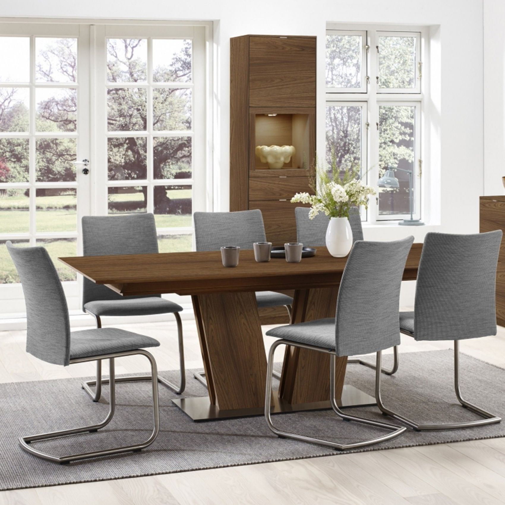 Walnut Dining Table Sets With Preferred Walnut Dining Table Set Wonderful Skovby And 6 Chairs – Nadidecor (Photo 1 of 25)