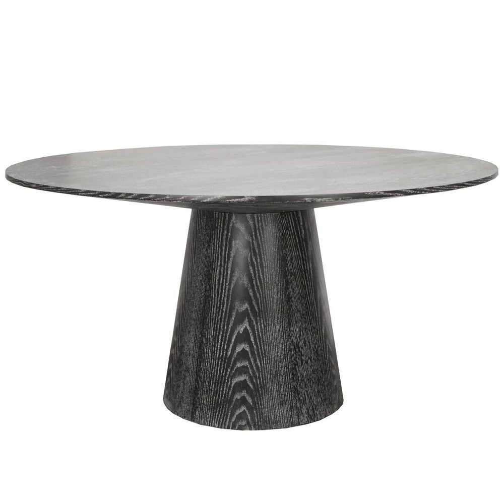 Well Known Black Circular Dining Tables With Regard To Worlds Away Hamilton Dining Table – Black (View 6 of 25)