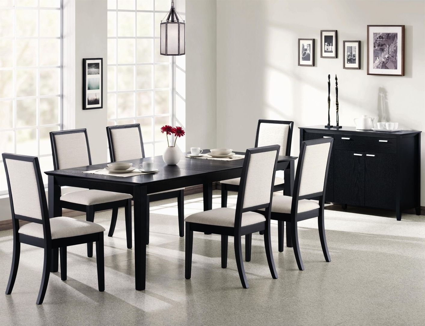 Featured Photo of 25 Photos Black Wood Dining Tables Sets