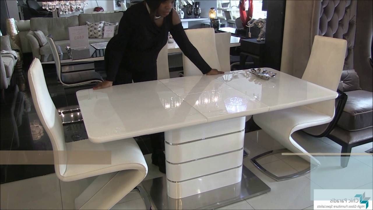 Well Known High Gloss White Extending Dining Tables For Alice Extending High Gloss White Dining Table – Youtube (Photo 25 of 25)