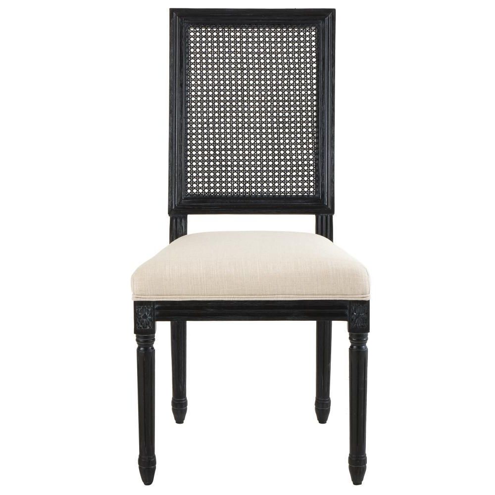 Well Known Home Decorators Collection Jacques Cane Antique Black Square Back Intended For Black Dining Chairs (Photo 14 of 25)