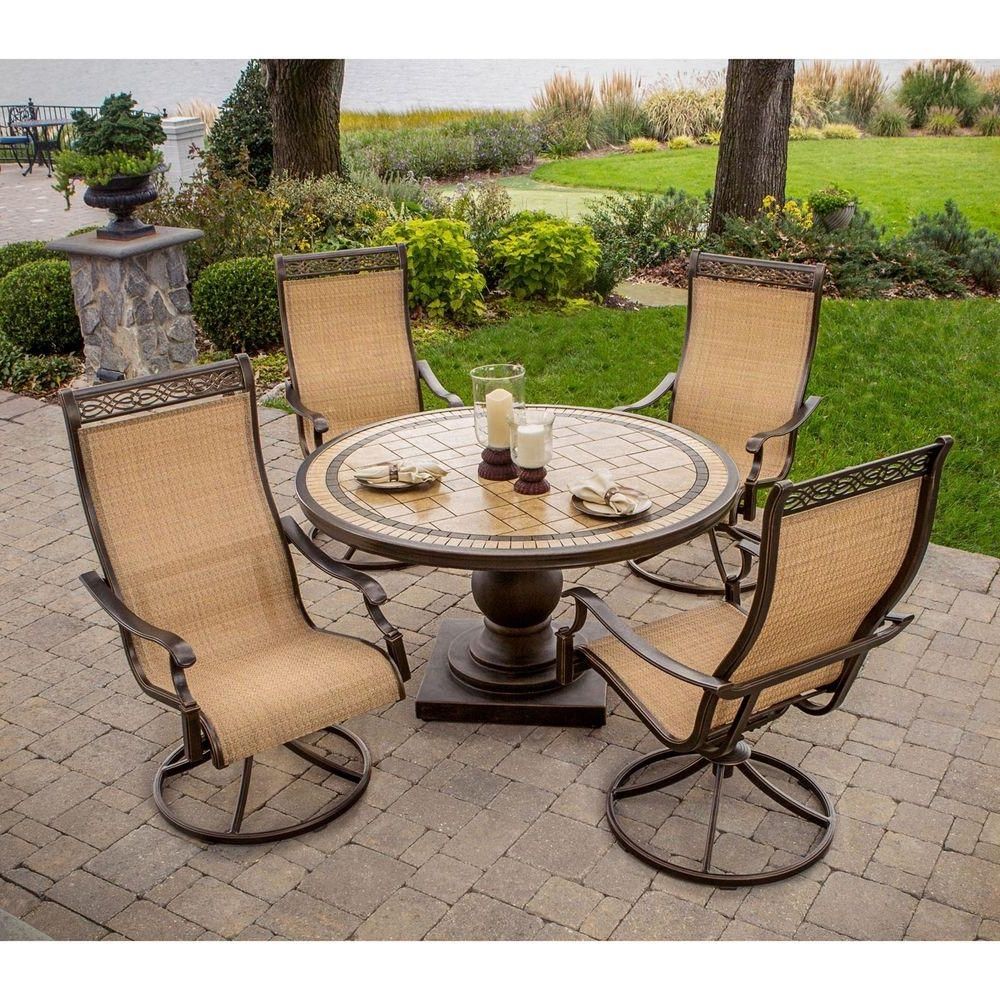 Well Known Monaco Dining Sets Within Hanover Monaco 5 Piece Patio Outdoor Dining Set Monaco5pcsw – The (Photo 1 of 25)