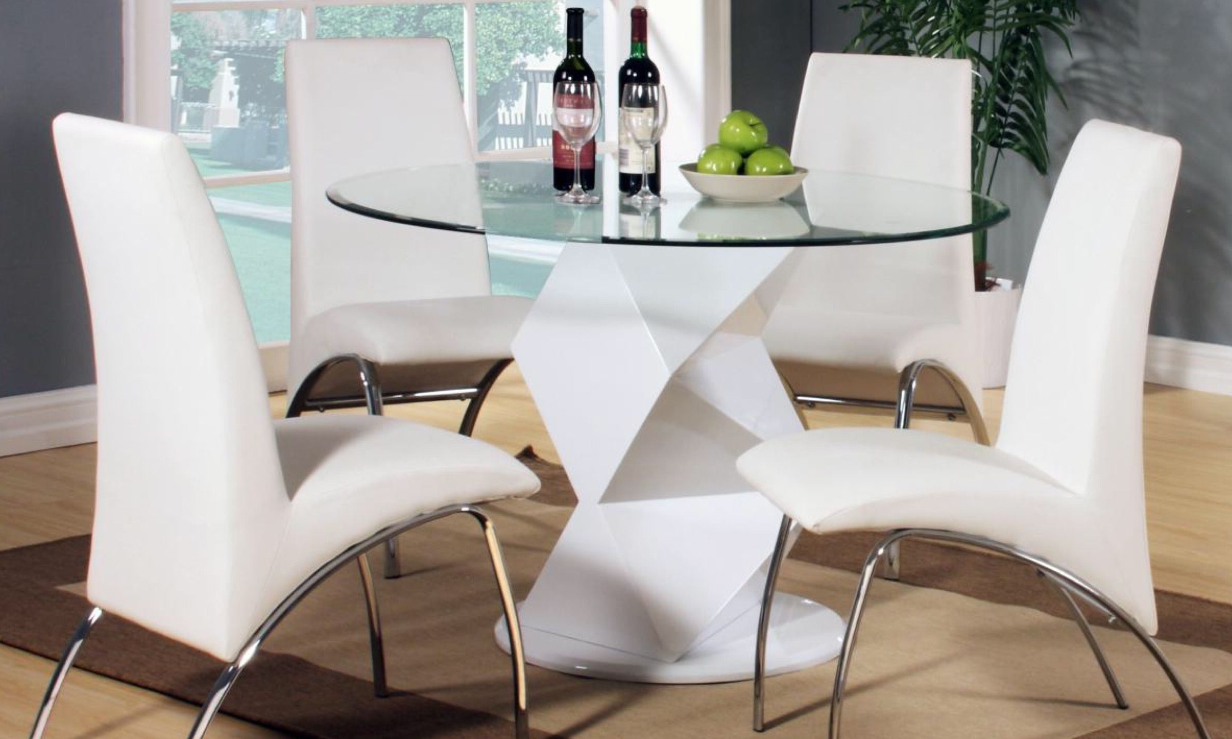 Well Known Rowley White High Gloss Dining Set With 4 Chairs – Furco With High Gloss Dining Chairs (View 14 of 25)
