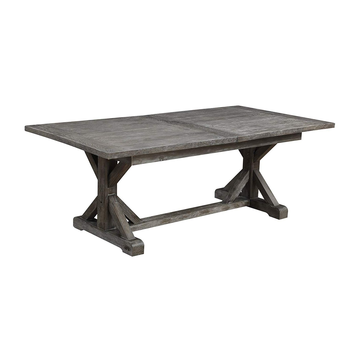 Well Known Valencia 72 Inch Extension Trestle Dining Tables Pertaining To Amazon: Emerald Home Paladin Rustic Charcoal Gray Dining Table (View 9 of 25)