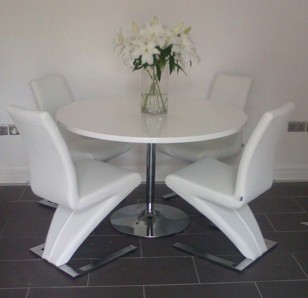 White Gloss Dining Furniture Within Most Popular Becky Round White High Gloss Dining Table 120cm (discontinued (View 21 of 25)