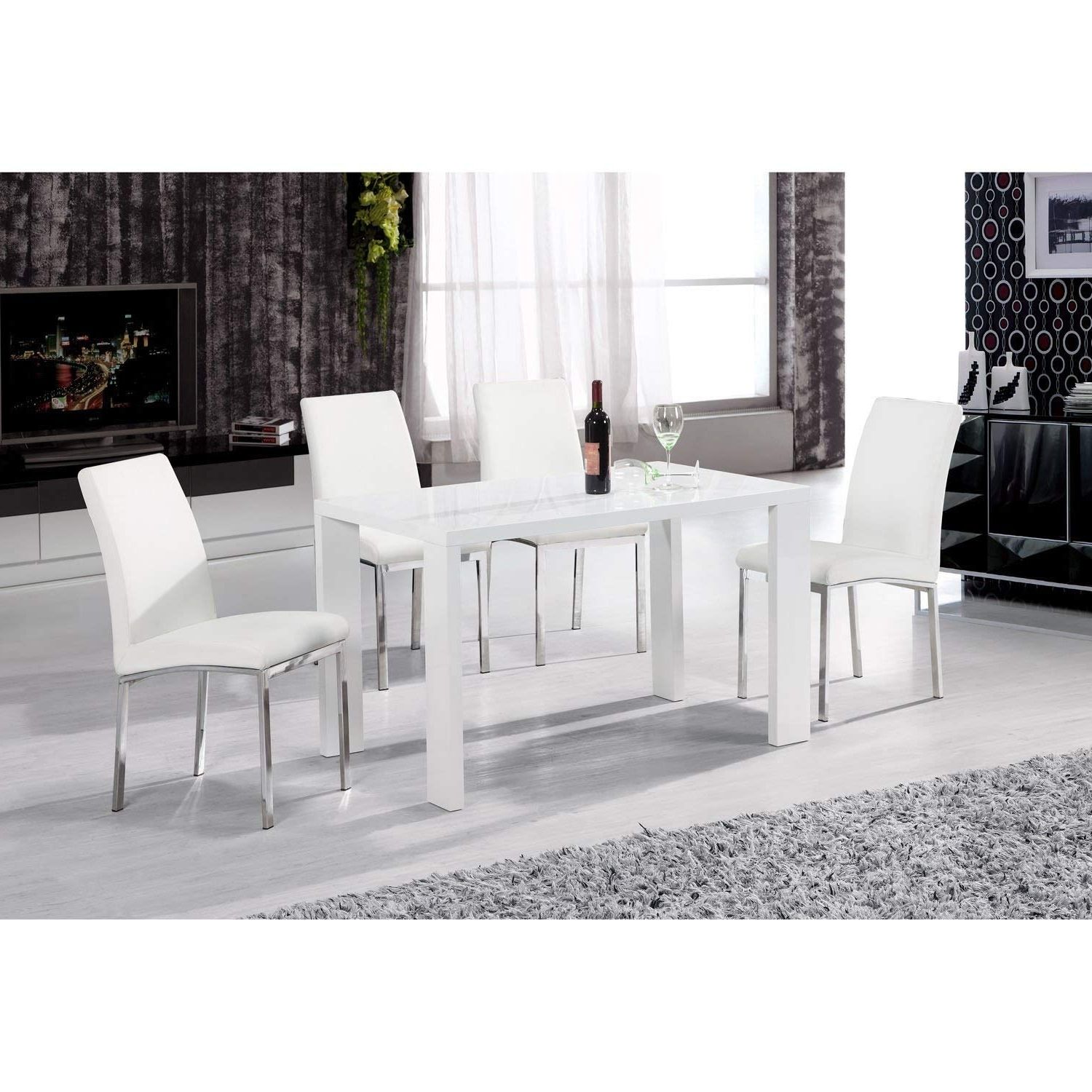 White Gloss Dining Furniture Within Well Known Heartlands Peru White High Gloss 130cm Dining Table In Wood (Photo 20 of 25)