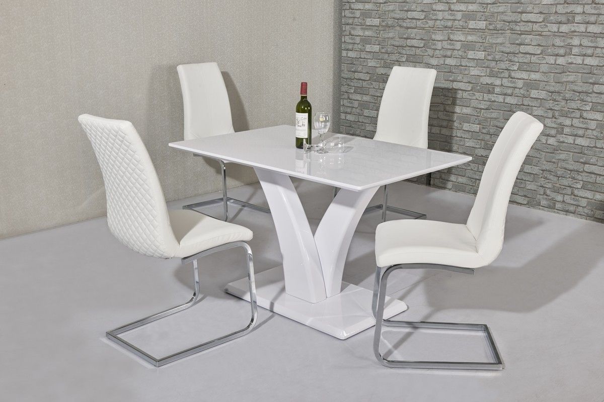 White Gloss Dining Tables Pertaining To Most Popular Wow Slim High Gloss White 120 Cm Dining Table (View 8 of 25)