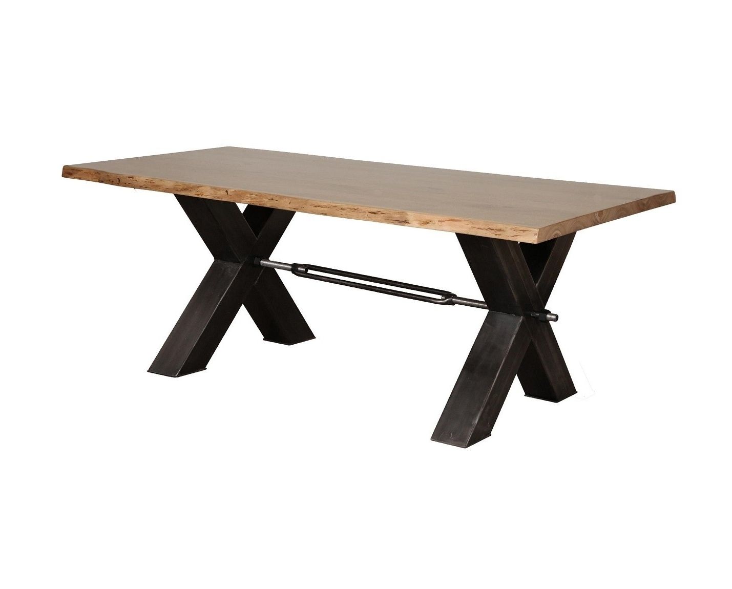 Widely Used Barkington Solid Oak Large Fixed Top Dining Table With Metal Legs Intended For Dining Tables With Metal Legs Wood Top (View 12 of 25)