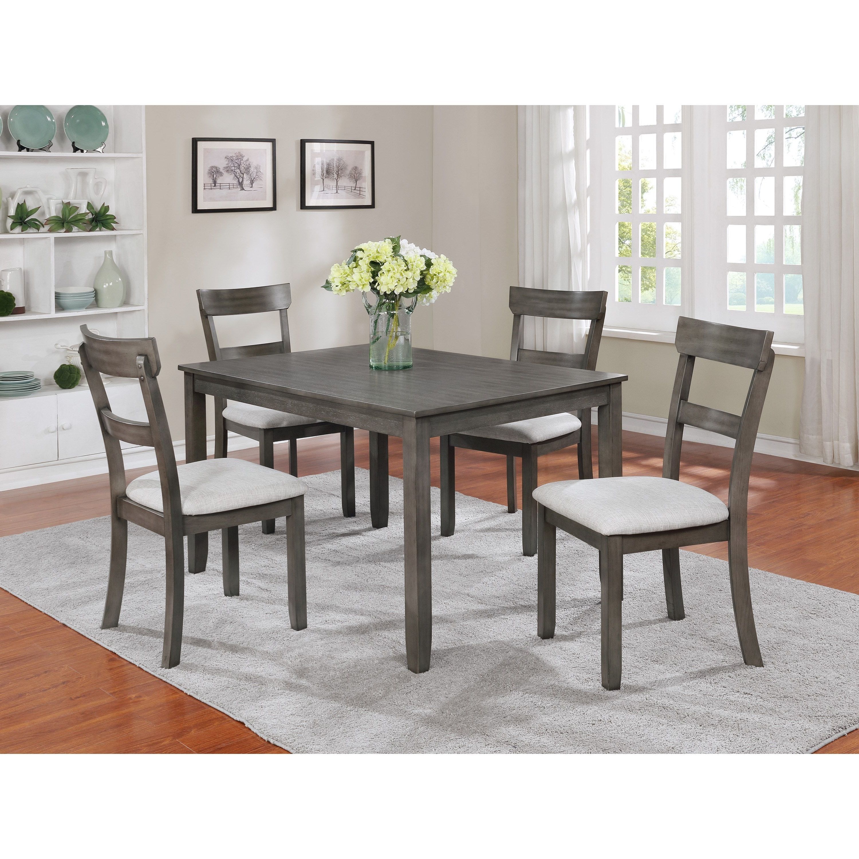 Crown Mark Henderson 2254set Gy 5 Piece Dining Table And Chair Set With Regard To Well Liked 5 Piece Dining Sets (Photo 1 of 25)