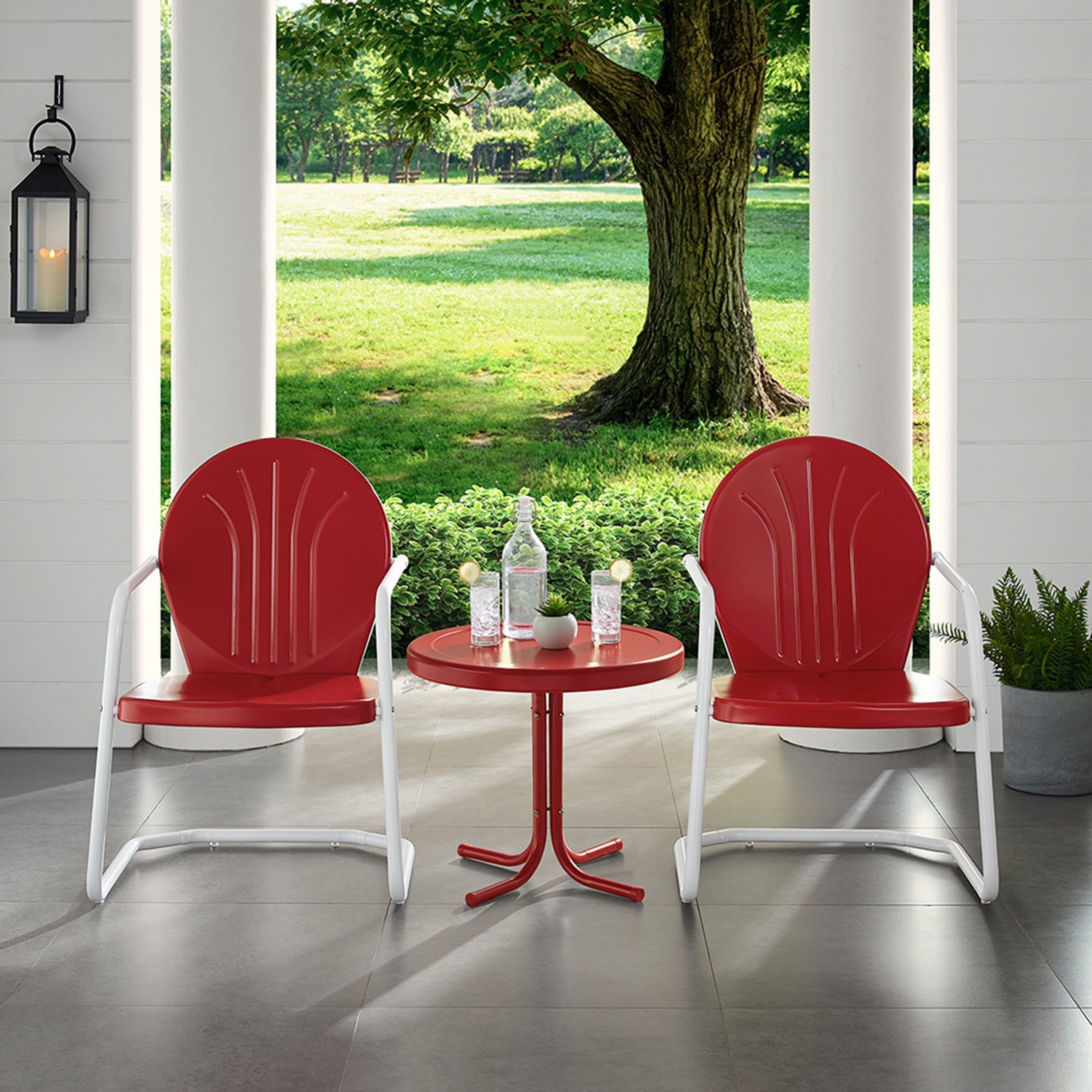 Find Great Outdoor For Bate Red Retro 3 Piece Dining Sets (View 11 of 25)