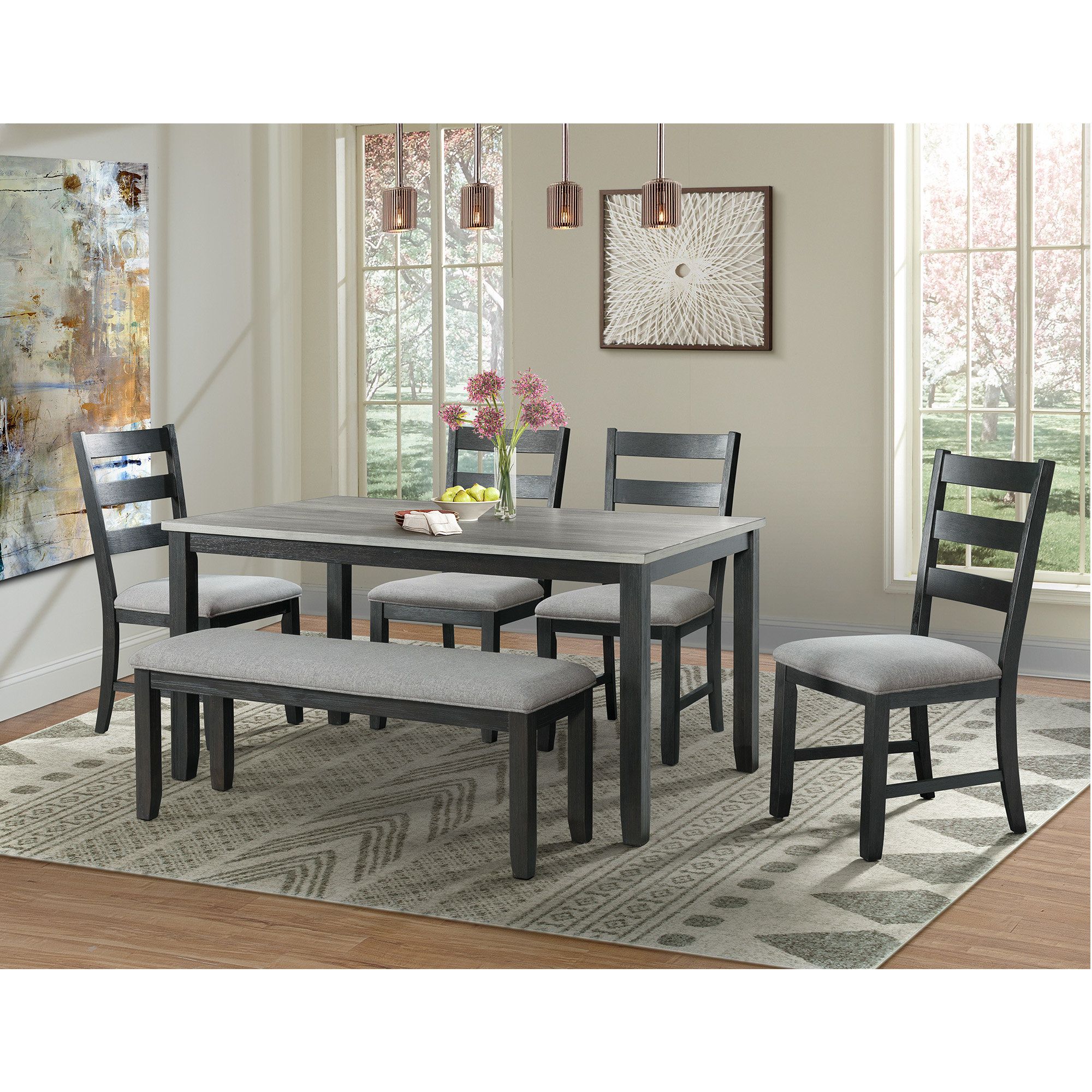 Most Recent Alcott Hill Mavis 6 Piece Solid Wood Dining Set & Reviews (View 15 of 25)