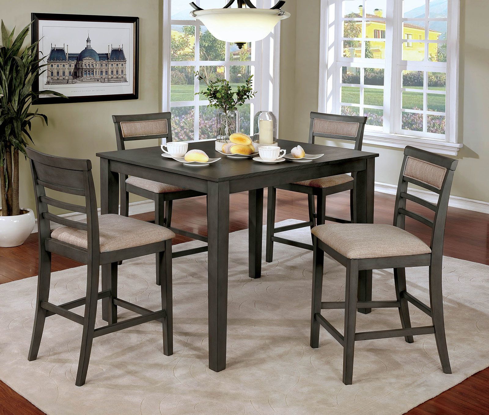 Most Recent Hanska Wooden 5 Piece Counter Height Dining Table Sets (set Of 5) Regarding Red Barrel Studio Hansford Wooden 5 Piece Counter Height Dining (Photo 1 of 25)